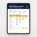 Owner-Builder Cost Sheet