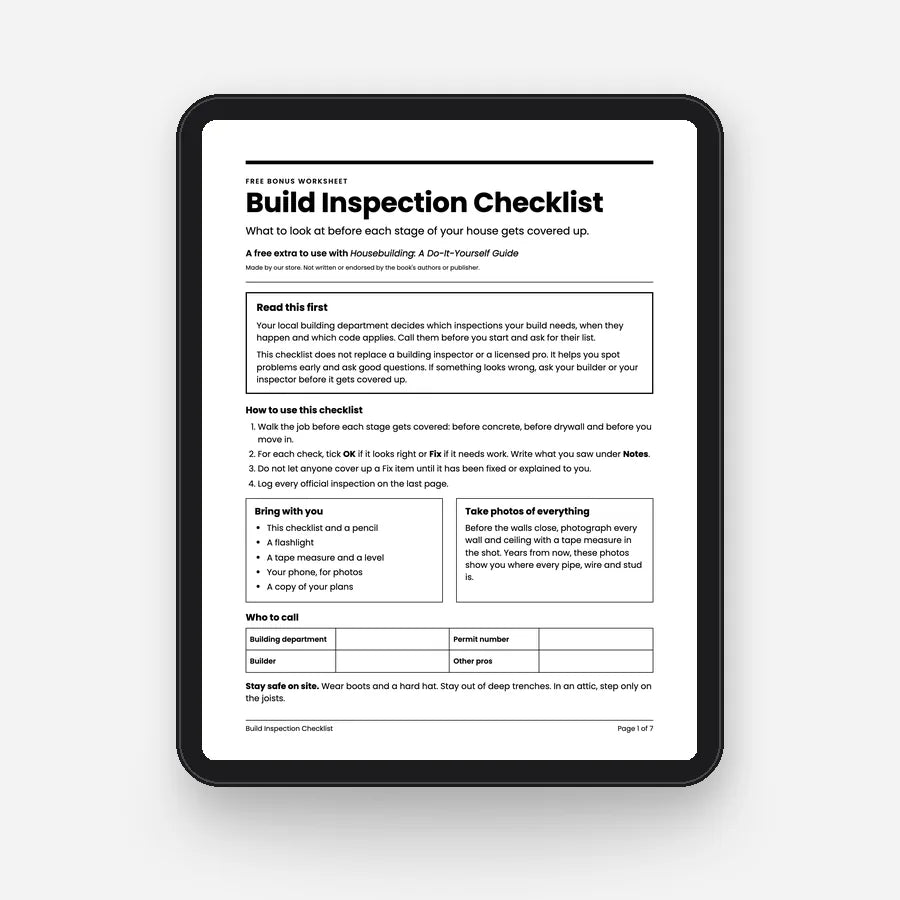 Build Inspection Checklist (PDF)