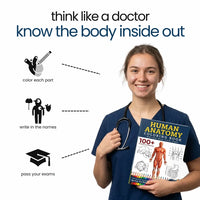 Nursing student holding the Human Anatomy Coloring Book