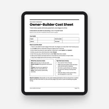 Owner-Builder Cost Sheet