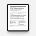 Owner-Builder Cost Sheet